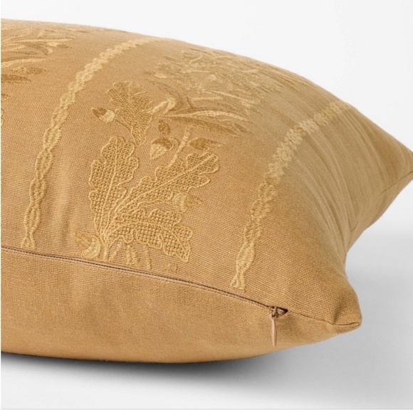 Tonal Embroidered Acorn Lumbar Throw Pillow Tan - Threshold™ Studio McGee NWT - Picture 5 of 6